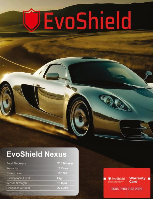 EvoShield Nexus 210 Micron TPU PPF Kaplama – 10 Yıl Garantili Premium Boya Koruma Filmi